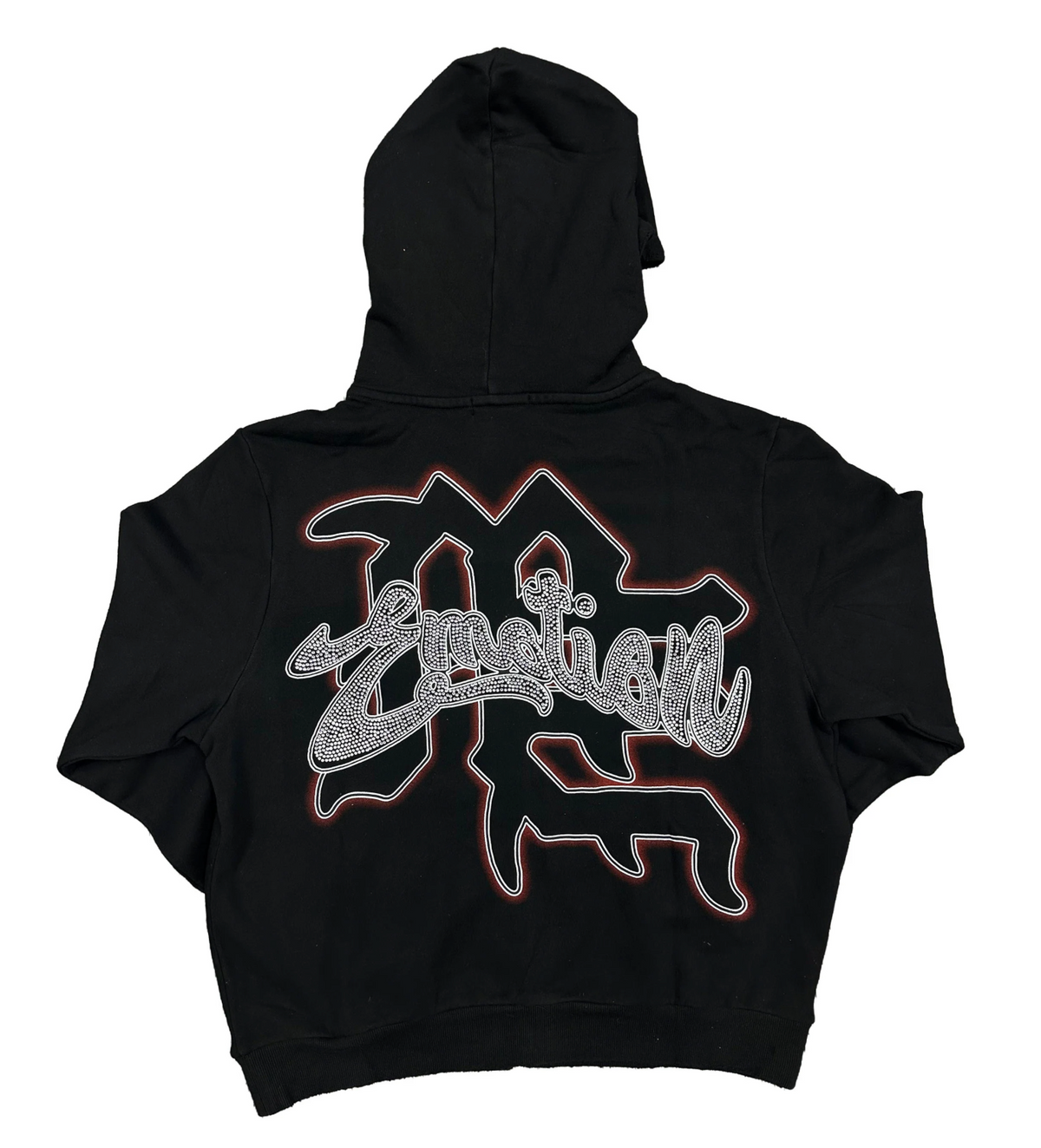 Mixed Emotions Rhinestone Hoodie Acid Wash