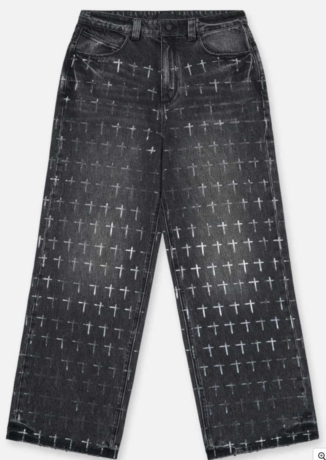 RTA Franco Wide Leg Jean Noir Coated Grey
