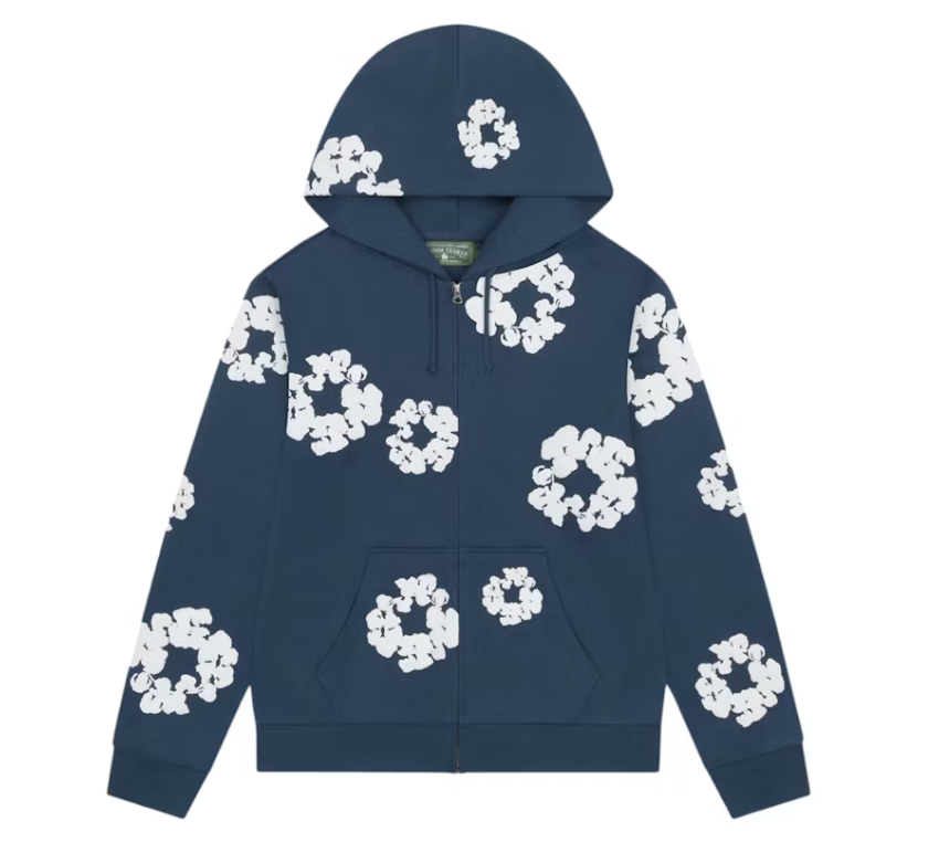 Denim Tears Cotton Wreath Zip Hoodie "Navy"