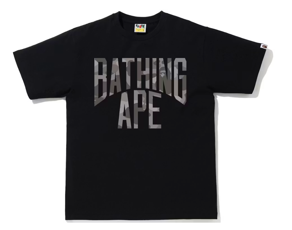 A Bathing Ape BAPE Color Camo NYC Logo Tee "Black/Gray" (SS21)