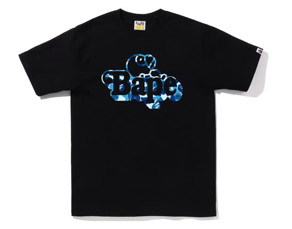 A Bathing Ape BAPE ABC Camo Milo on Bape Tee Black/Blue (SS23)