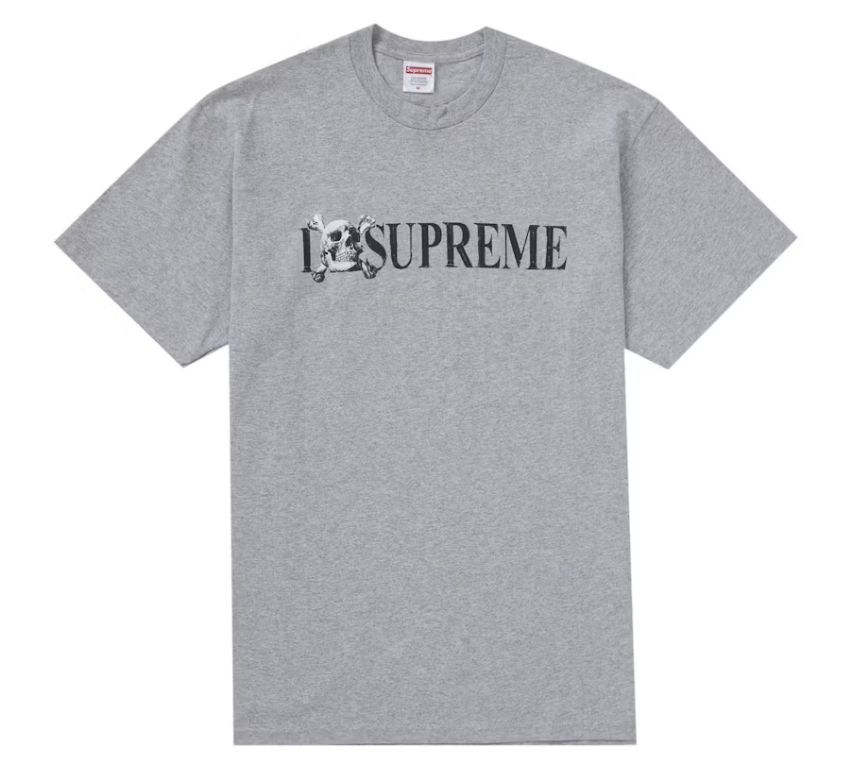 Supreme "Skull" Tee Shirt (Heather Grey) (FW25)