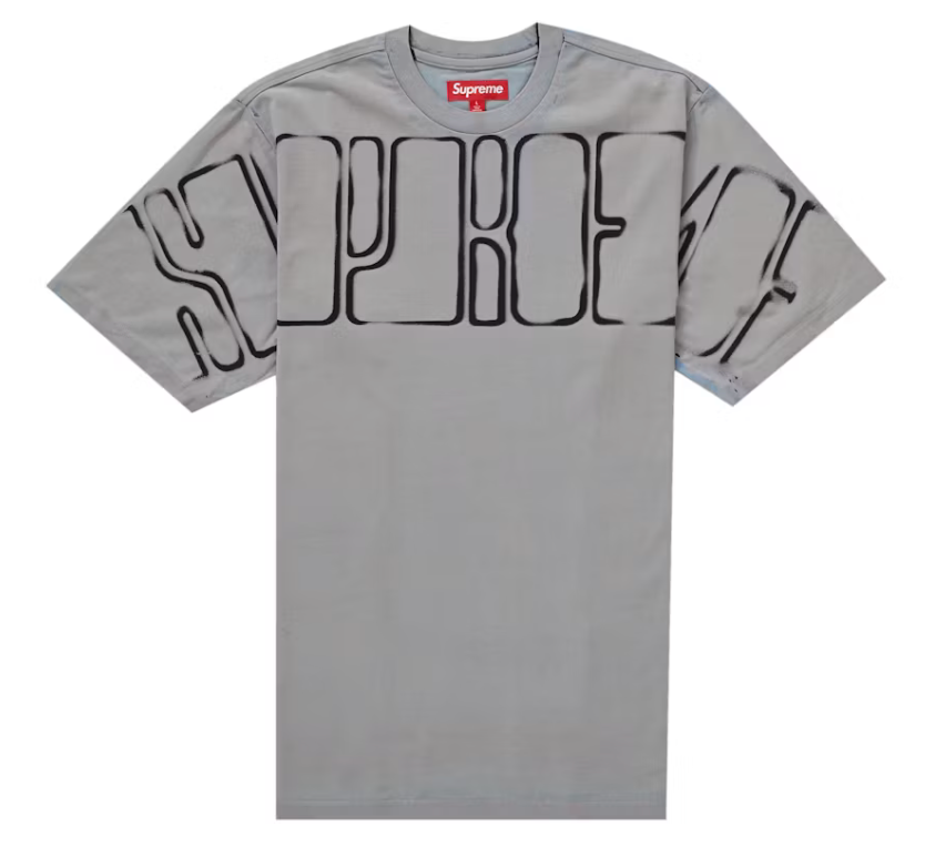 Supreme "Overprint Knockout" S/S Top Tee Shirt (Slate Grey) (FW23)