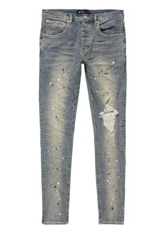 Purple Brand Purple Brand Mid Rise Destroy Paint Jeans