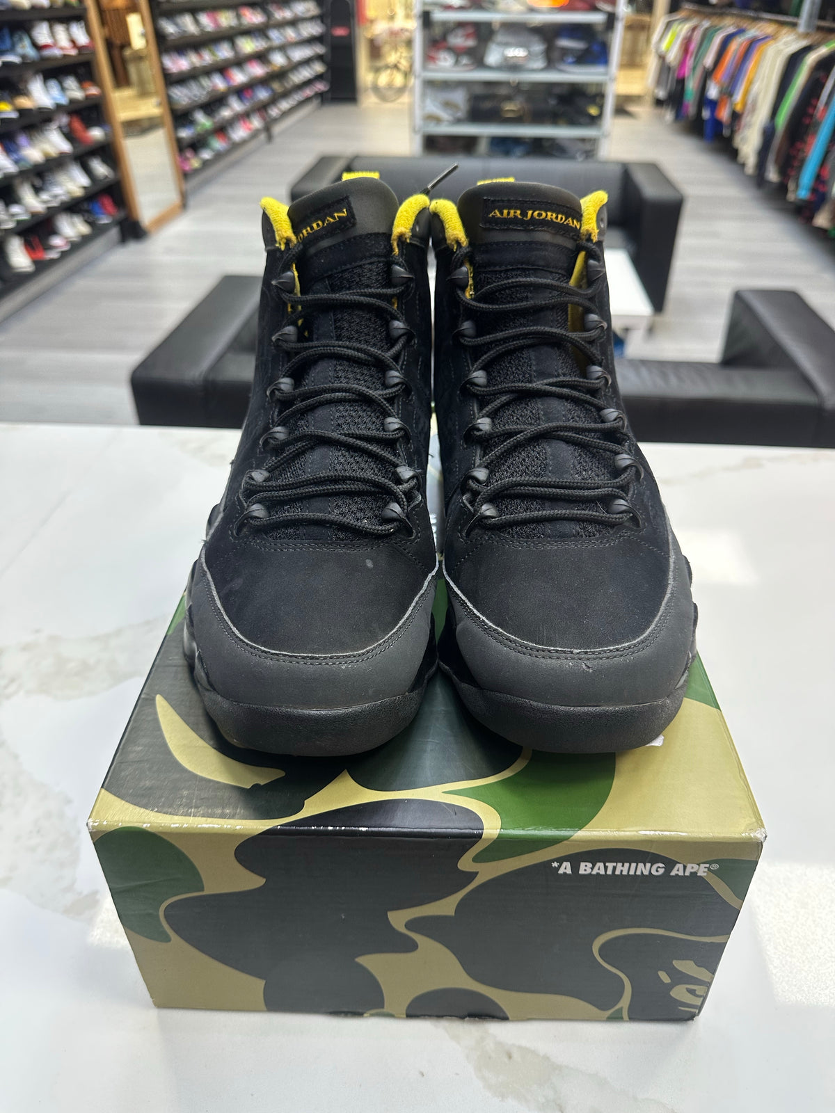 Jordan 9 Retro Dark Charcoal University Gold