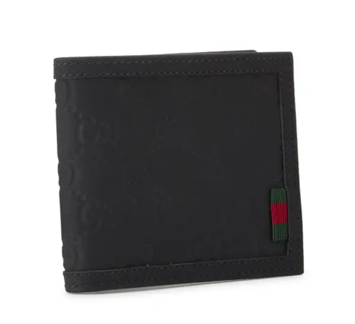 Gucci Rubber GG Web Bifold Wallet "Black" (pre-owned)