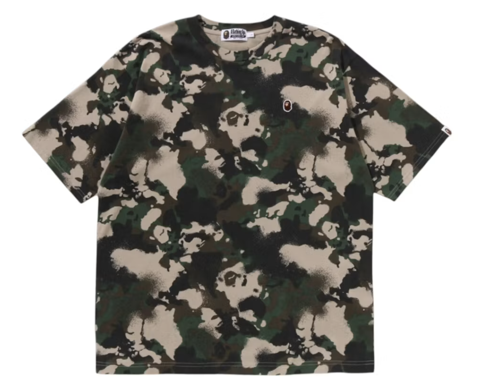 A Bathing Ape BAPE Map Camo Ape Head One Point Relaxed Fit Tee Green (SS25)