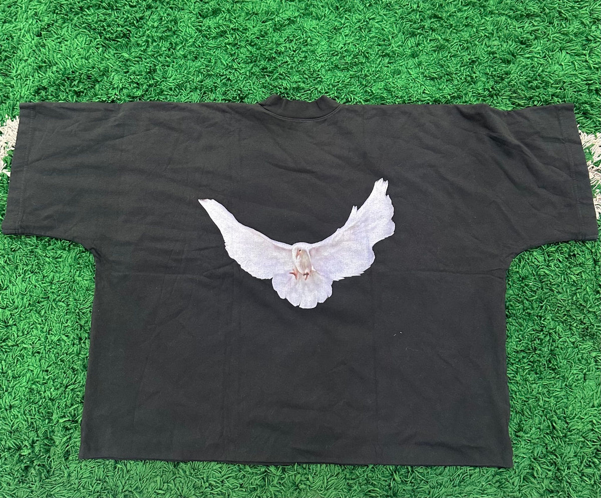 Yeezy Gap Engineered by Balenciaga Cropped Dove No Seam Tee 'Washed Black' tee