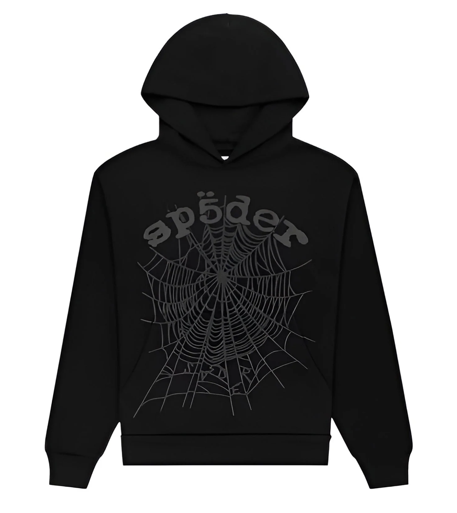 Sp5der "Black Star OG Web v2 Outline" Hoodie (Black)