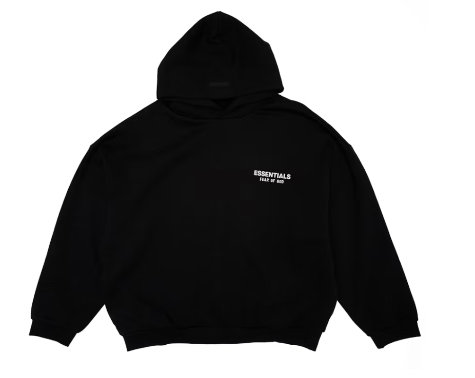 Fear of God Essentials Fleece Hoodie "Black/White" (FW24)