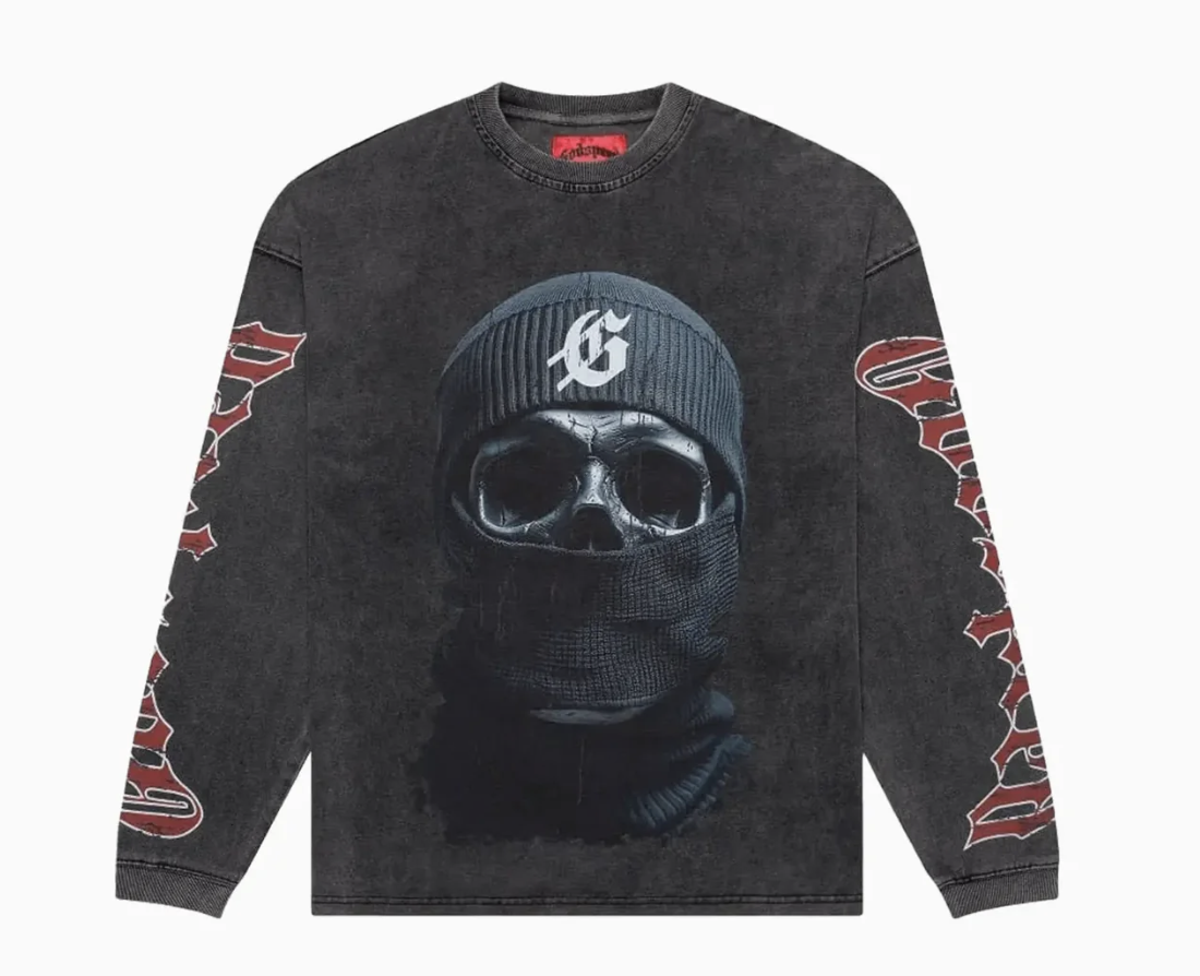 Godspeed "Balaclava SZN" Long Sleeve Tee Shirt (Black Wash)