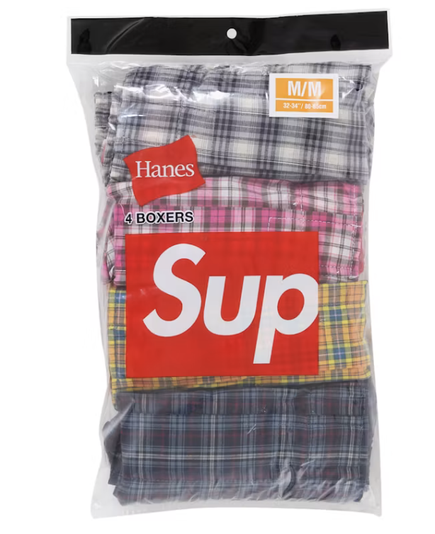 Supreme Hanes Plaid Boxers (4 Pack) Multicolor