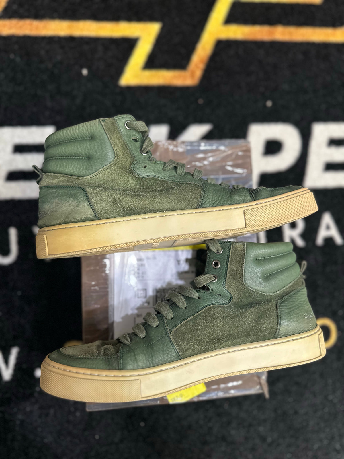 Archival Yves Saint Laurent (YSL) Avant Garde High-Top Sneaker “Green Leather”