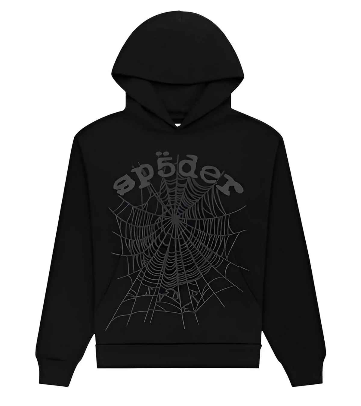 Sp5der Black Star OG Web v2 Outline Hoodie (Black)