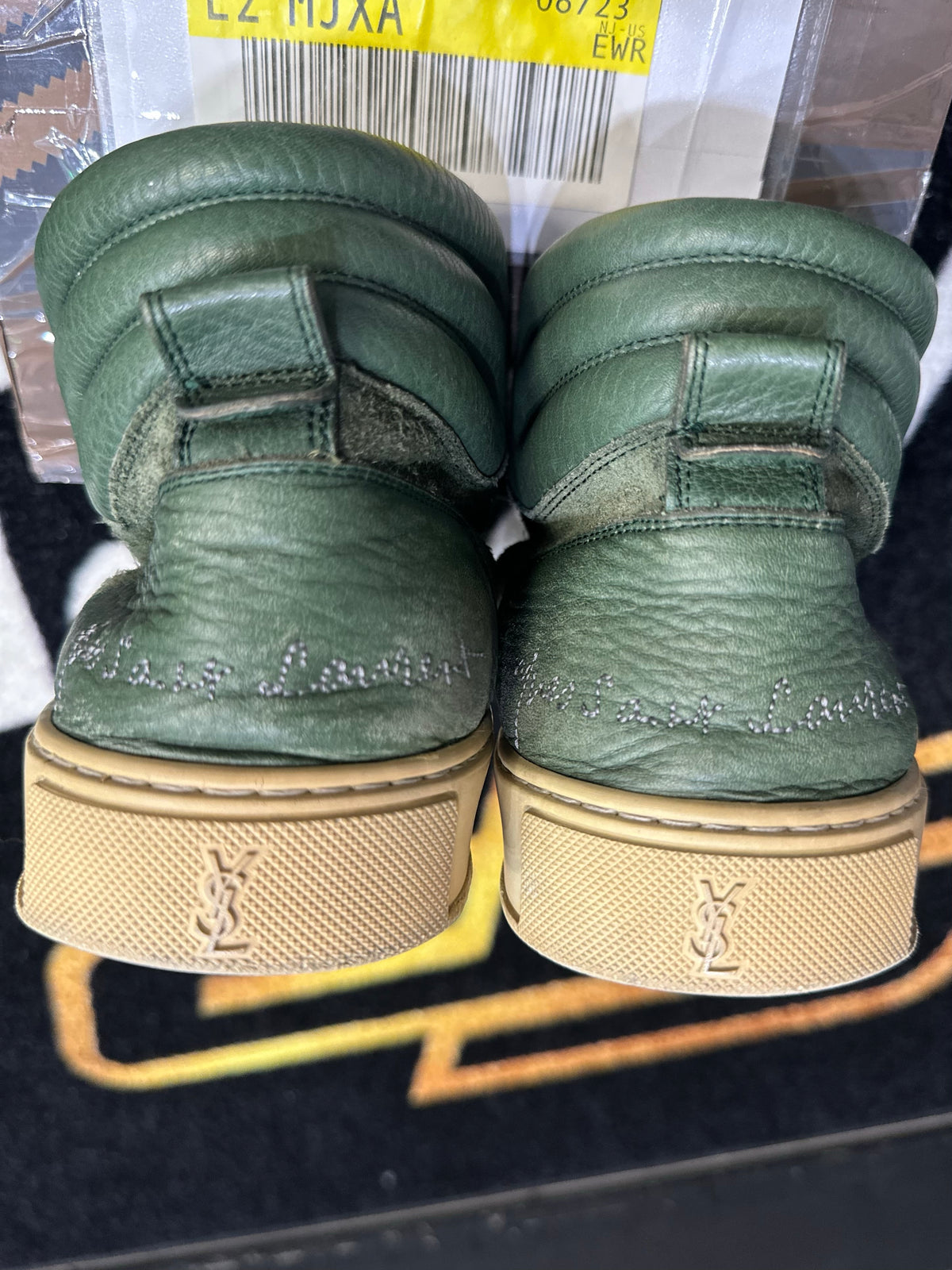 Archival Yves Saint Laurent (YSL) Avant Garde High-Top Sneaker “Green Leather”