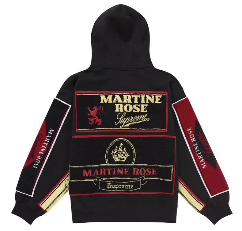 Supreme Martine Rose Towel Zip Up Hooded Sweatshirt Black
