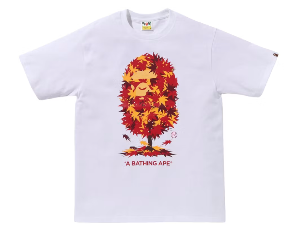 A Bathing Ape BAPE Japan Autumn Ape Head Tee "White" (SS25)
