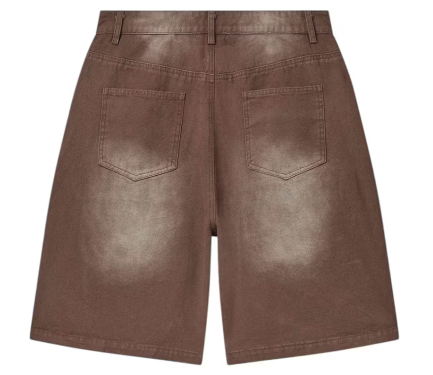 Vale Forever Brown 1980's Jean Shorts (Red/Wash)