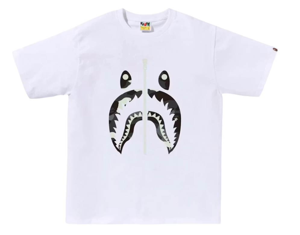 BAPE City Camo Shark Tee White(Glow) (SS25)