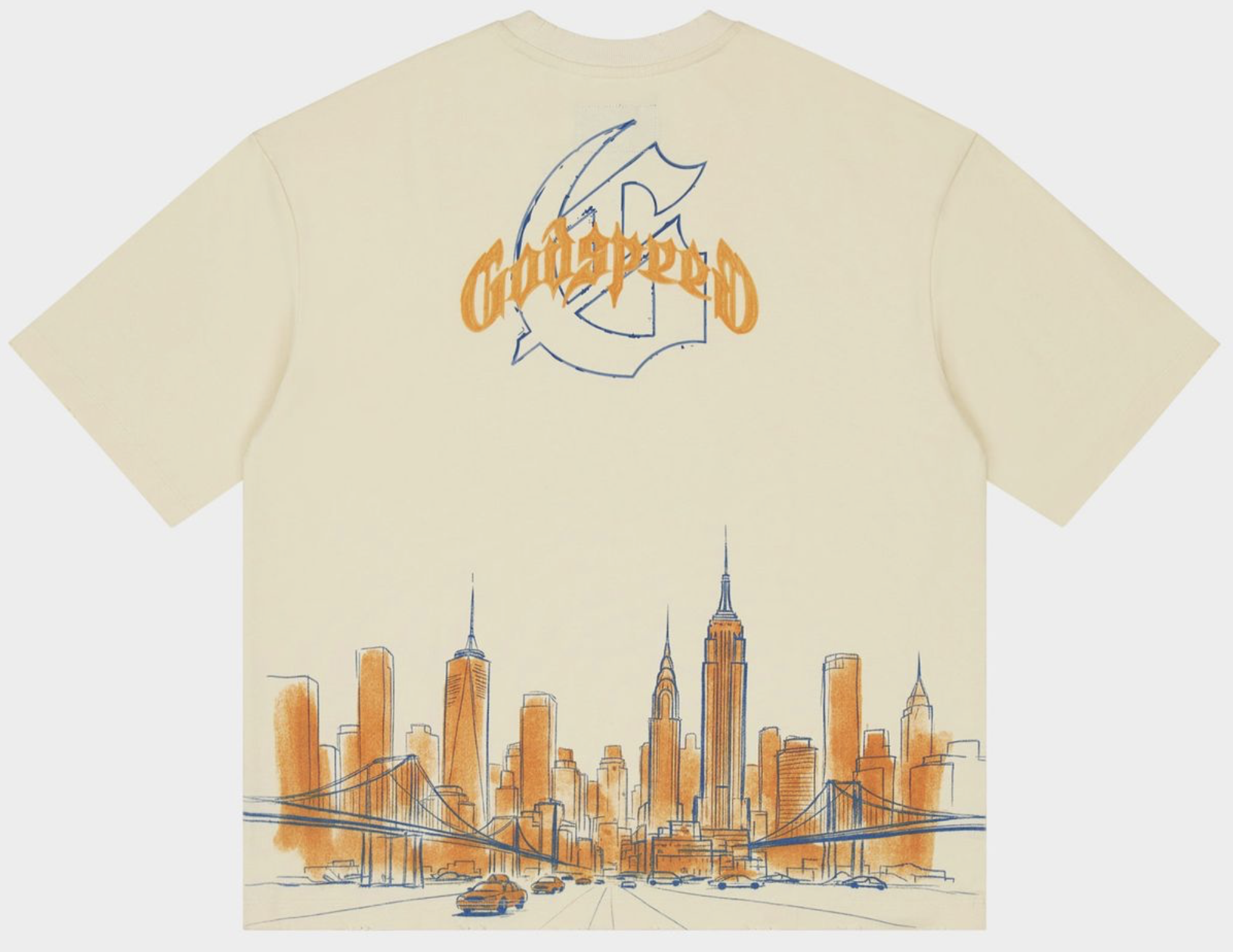 Godspeed "New York Skyline" Tee Shirt (Bone)