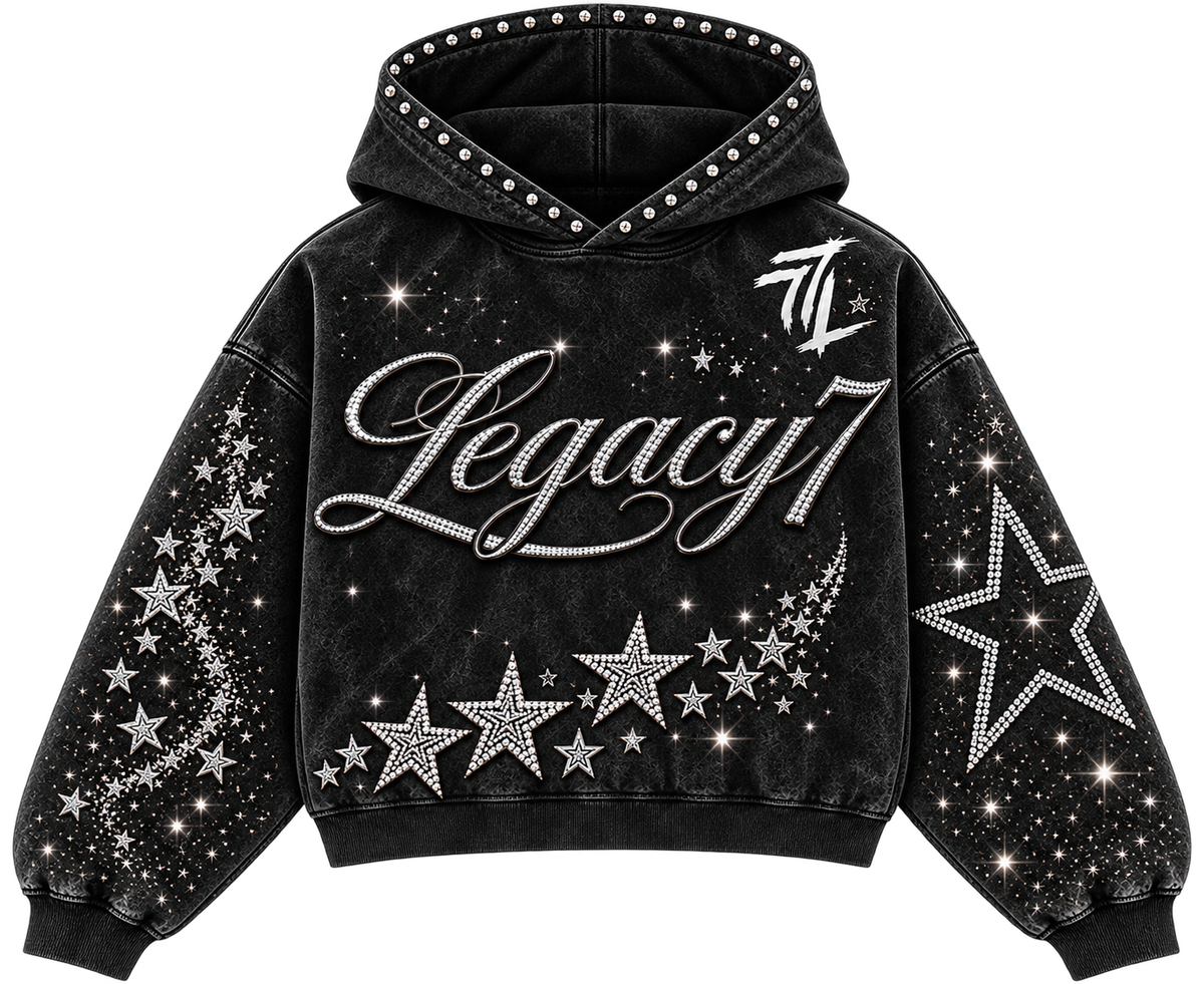 Legacy 7 Rhinestone Hoodie Black