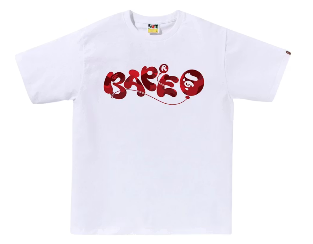 A Bathing Ape BAPE Color Camo Balloon Tee "White/Red"