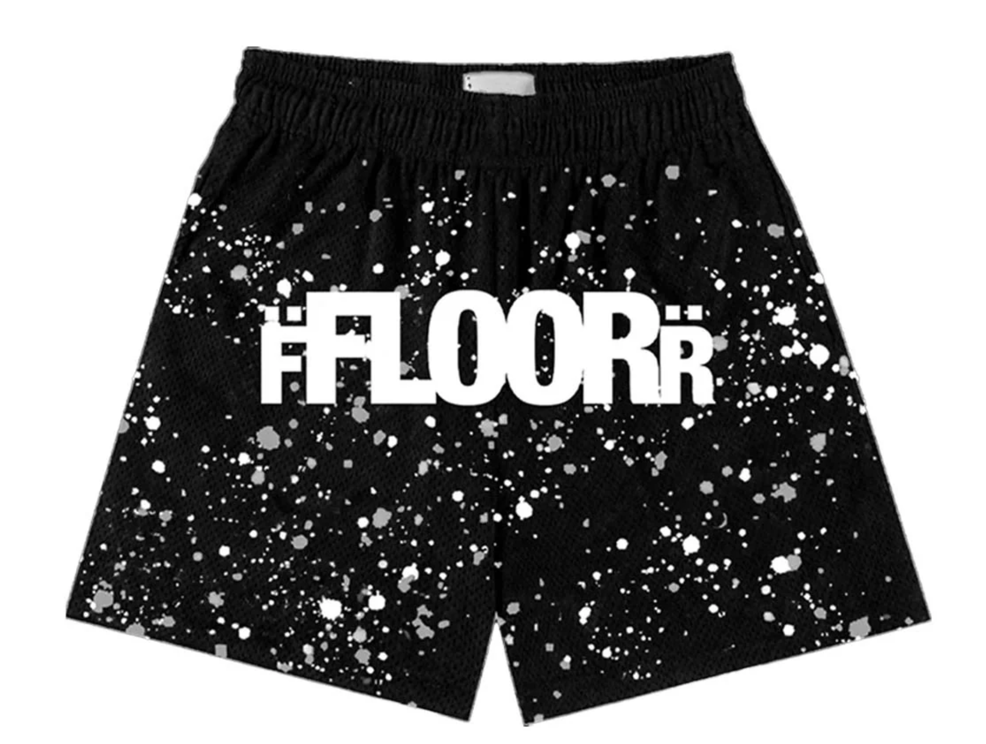 FLOOR914 "Nets" V2 Splatter Mesh Shorts (Black)
