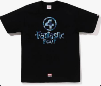 A Bathing Ape BAPE X Fantastic Four Marvel Logo Tee Black (SS24)