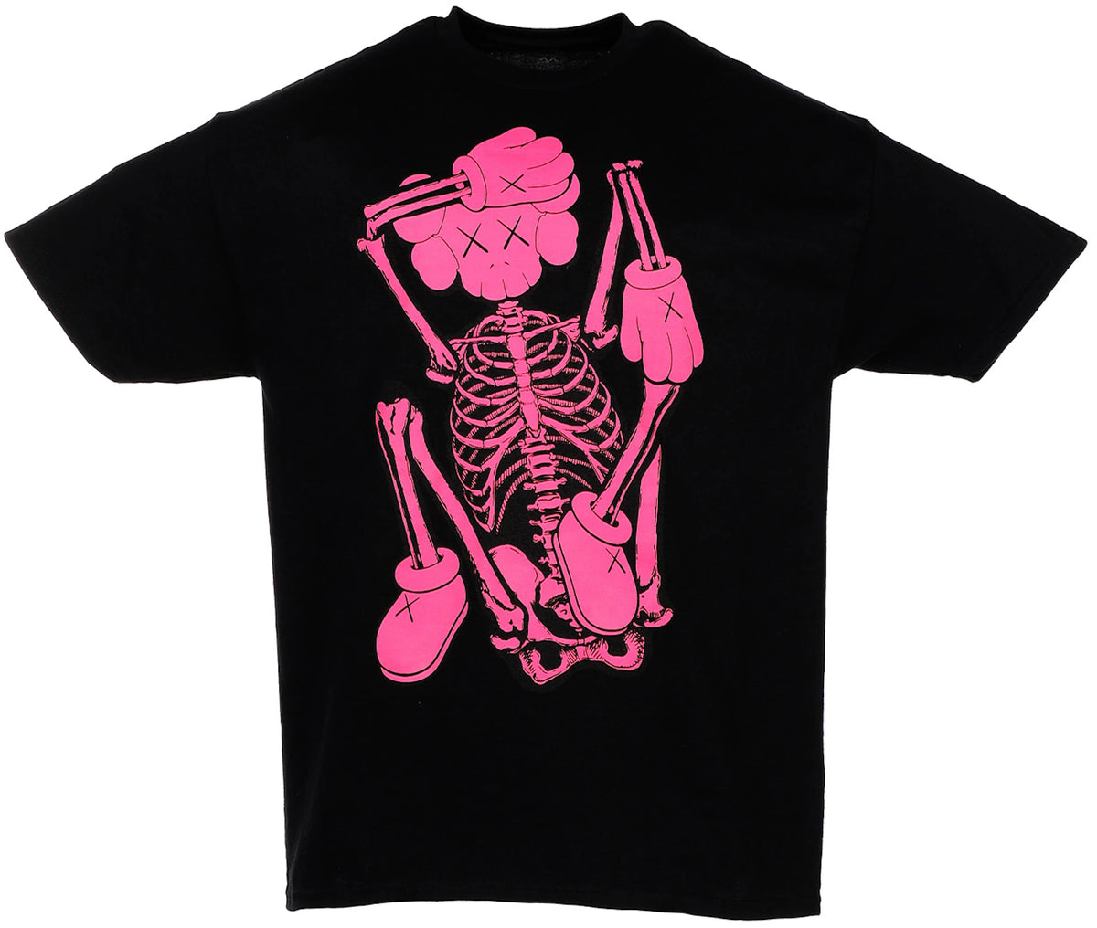 KAWS SKELETON NEW FICTION T-shirt Pink