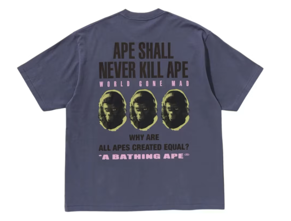 A Bathing Ape BAPE Slogan Relaxed Fit Tee "Blue" (SS25)