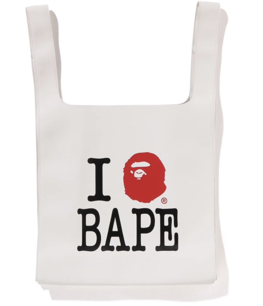 A Bathing Ape BAPE PU Leather Bag White