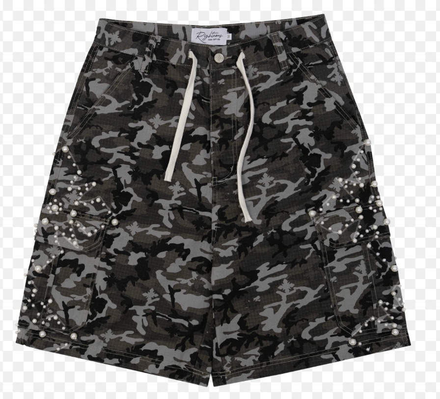 Righteous Pearl Camo Jean Shorts (Black)