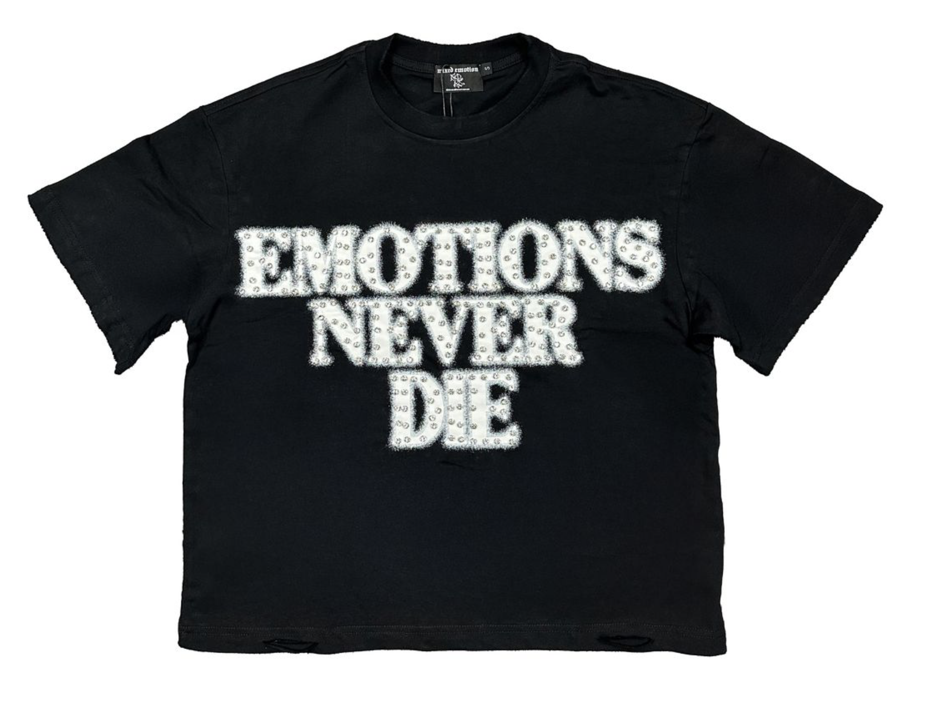 Mixed Emotions "End" Rhinestone Tee Shirt (Black)