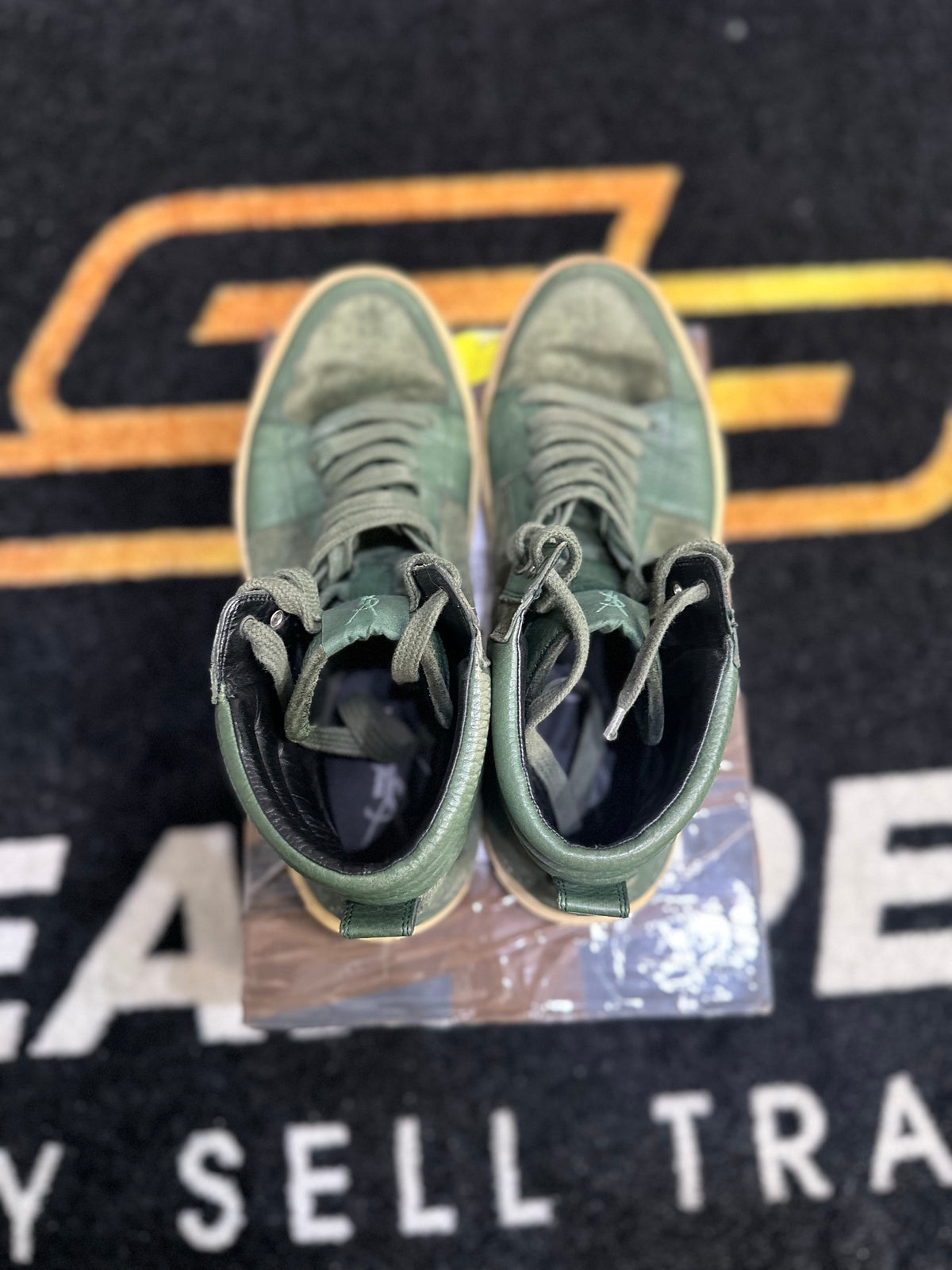 Archival Yves Saint Laurent (YSL) Avant Garde High-Top Sneaker “Green Leather”