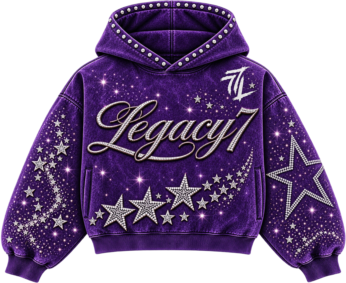 Legacy 7 Rhinestone Hoodie Purple
