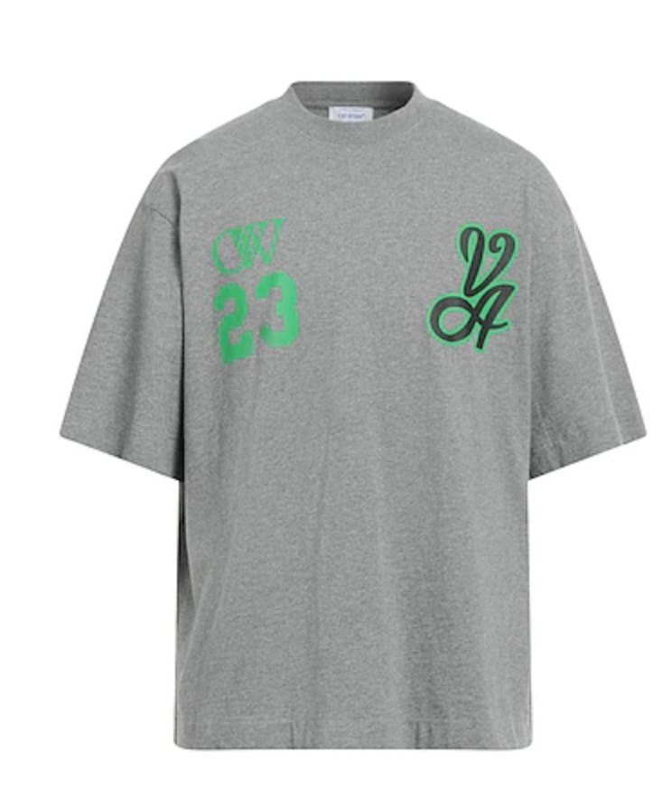 Off White 23 Varsity Skate Tee Shirt (Melange Grey)