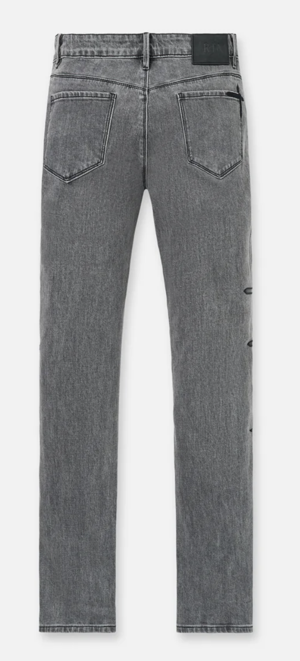 RTA Bryant Skinny Clouded Mist Cross Patch Jeans (Clouded Mist)