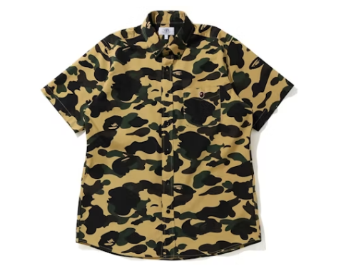 A Bathing Ape Button-Up 1st Camo BD Yellow