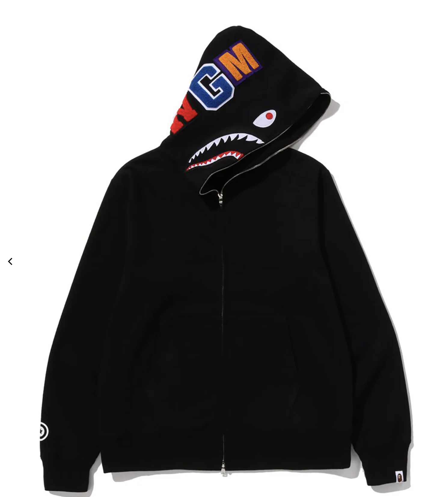 BAPE By A Bathing Ape Full Zip Shark Hoodie (Black)