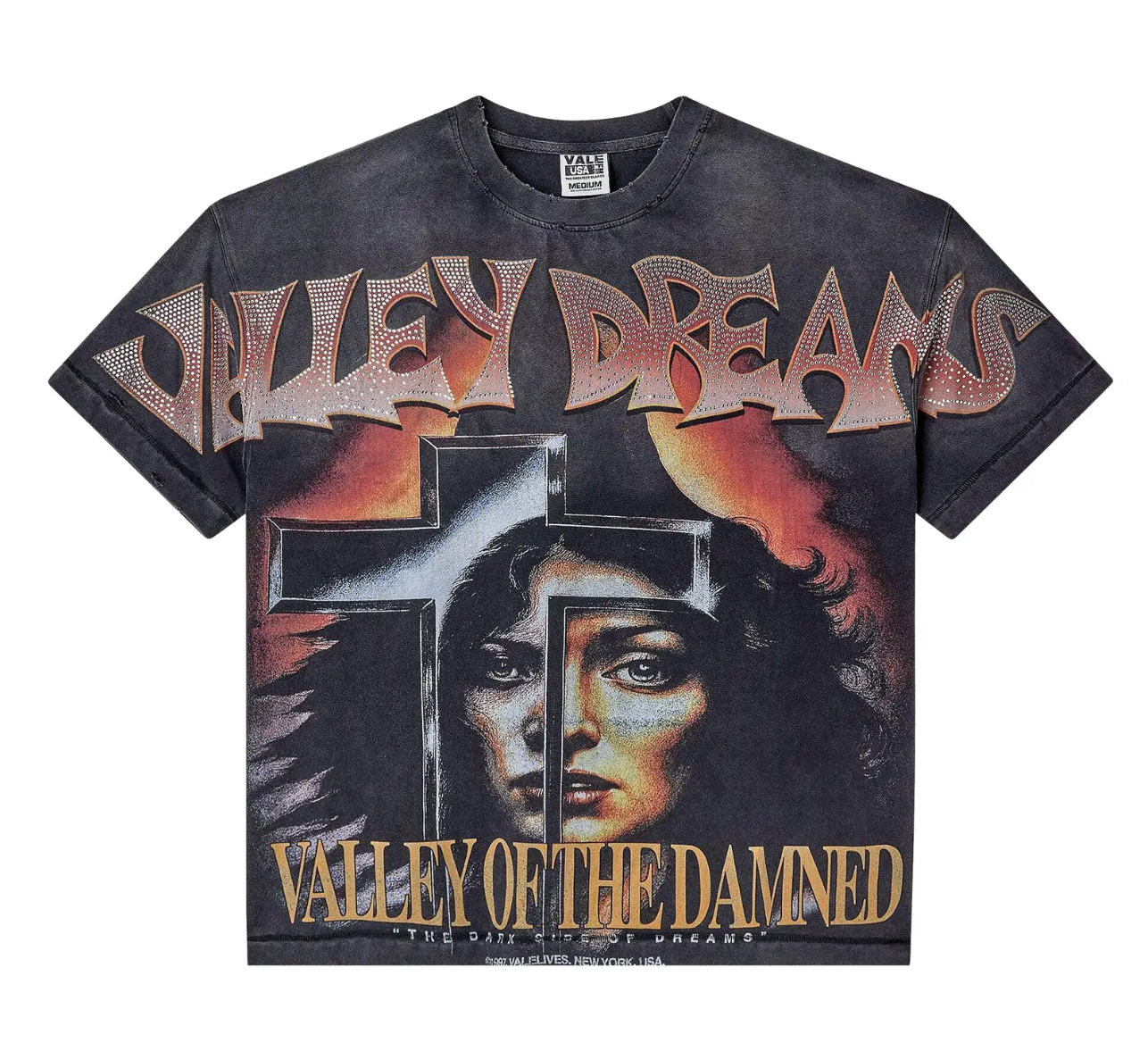 Vale Forever Damned Bling Tee 'Washed/Black'