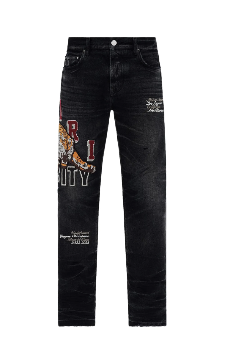 Amiri Varsity Tiger Straight Jean "Black"