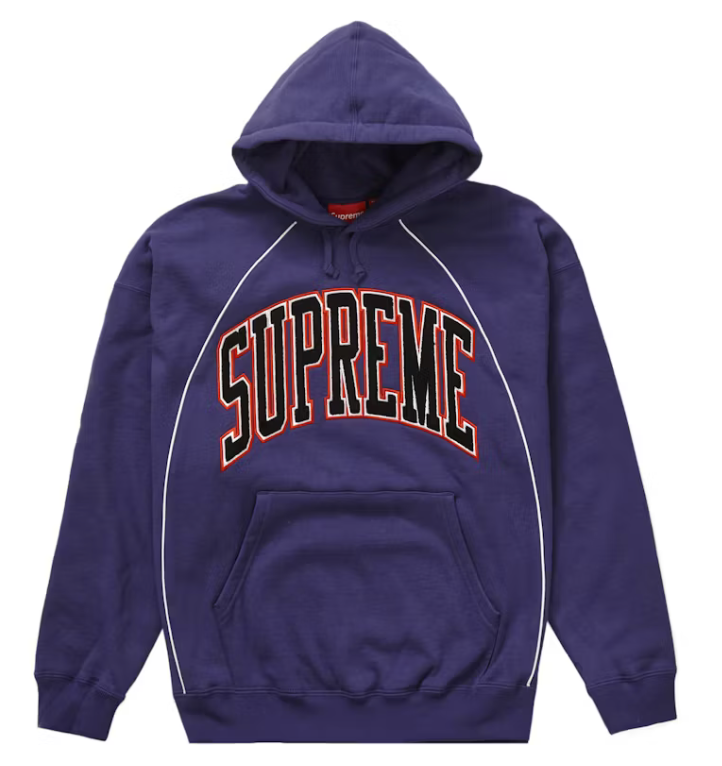 Supreme Boxy Piping Arc Hoodie "Washed Navy"
