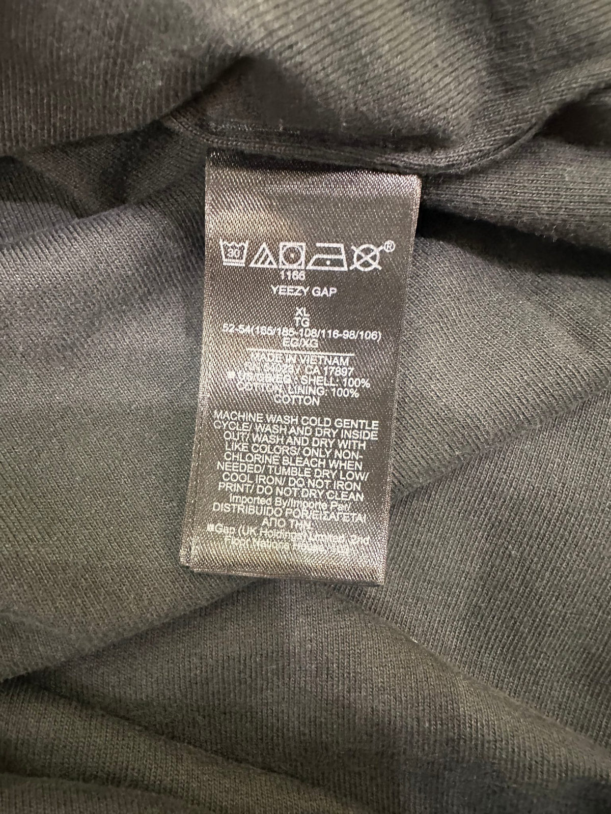 Yeezy Gap Engineered by Balenciaga Cropped Dove No Seam Tee 'Washed Black' tee