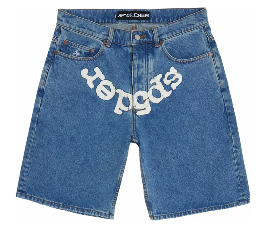 Sp5der OG Logo Denim Short "Blue Denim"