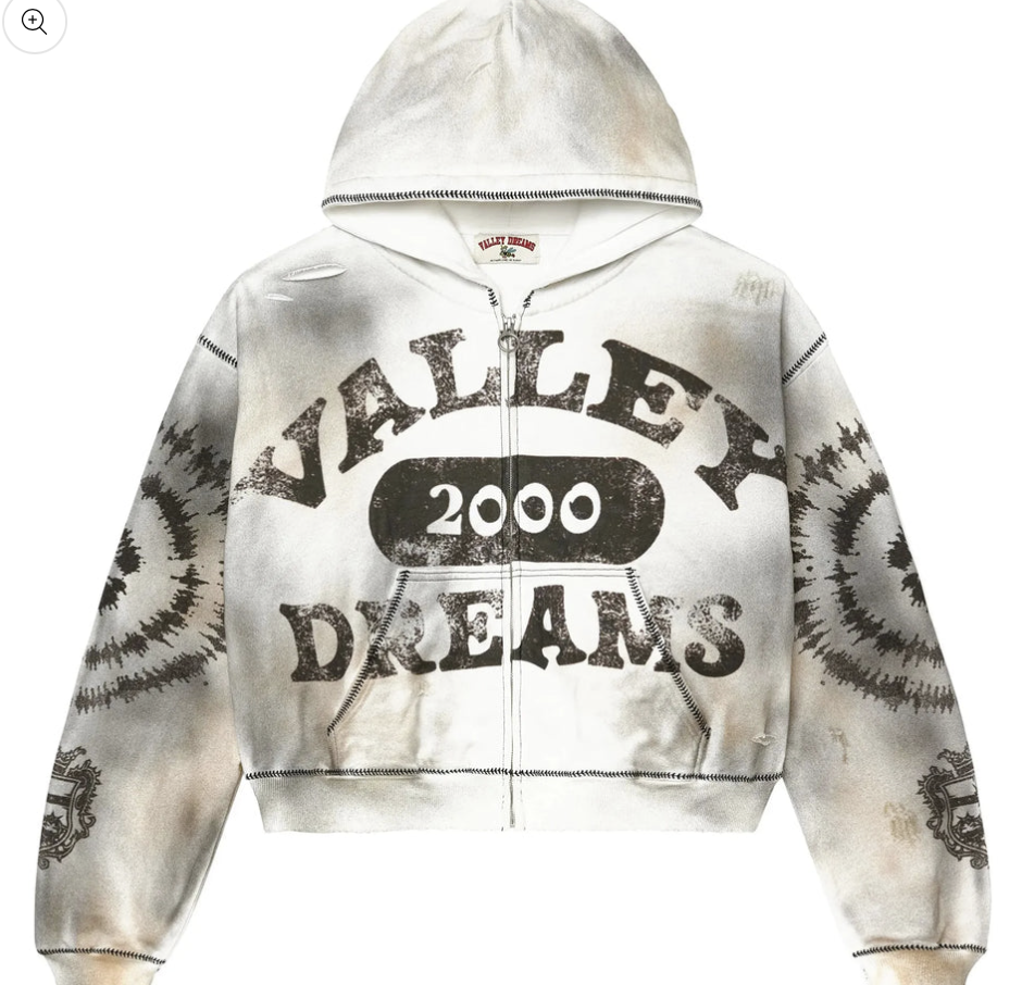 Vale Forever Spiral Zip-Up Hoodie Ash Grey