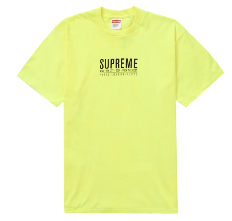 Supreme "Paris" Tee Shirt (Fluorescent Yellow) (SS24)
