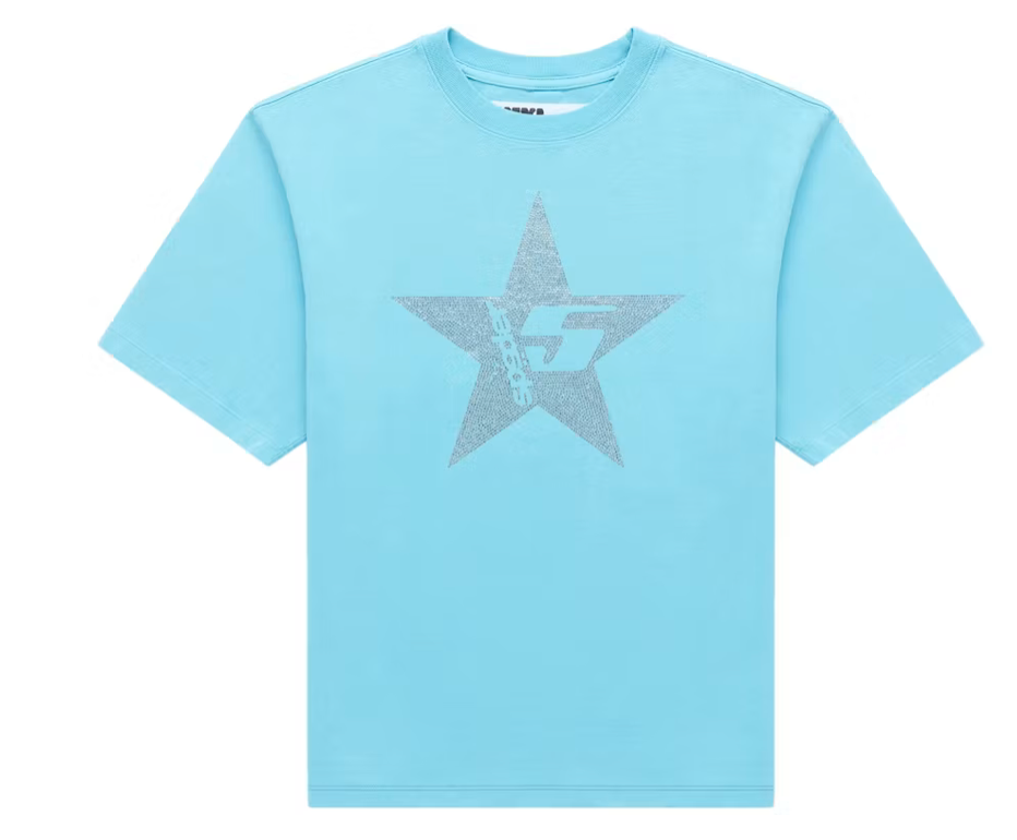 Sp5der Big 5 Star Rhinestone Tee (Light Blue)