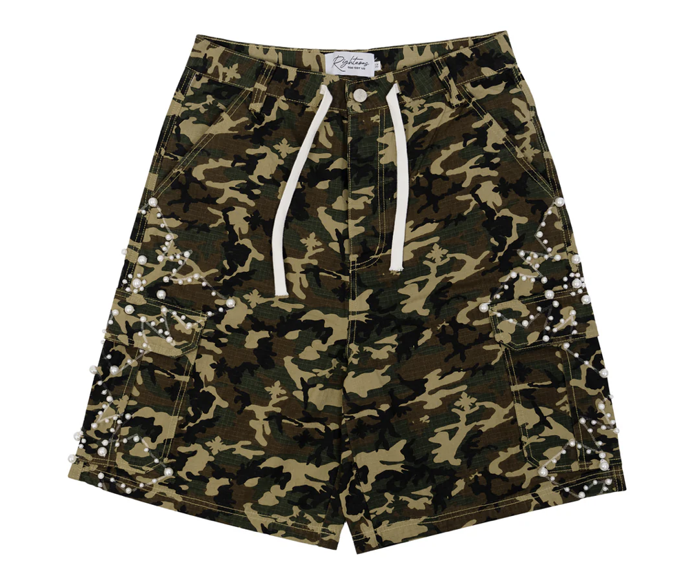 Righteous Pearl Camo Jean Shorts (Green)