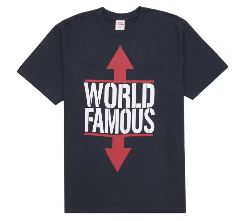 Supreme "World Famous" Tee Shirt (Navy) (SS26)