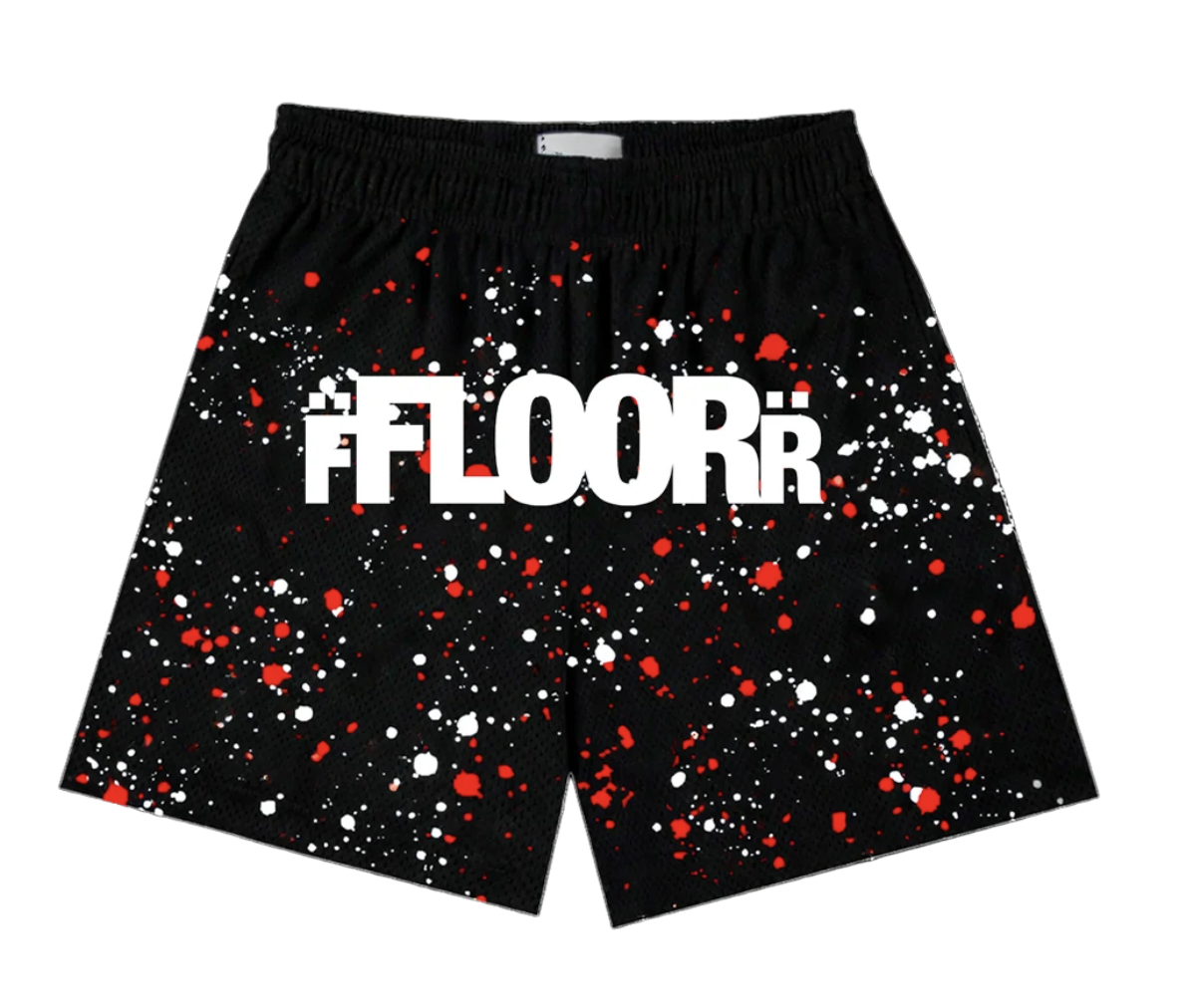 FLOOR914 "Raptors" V2 Splatter Mesh Shorts